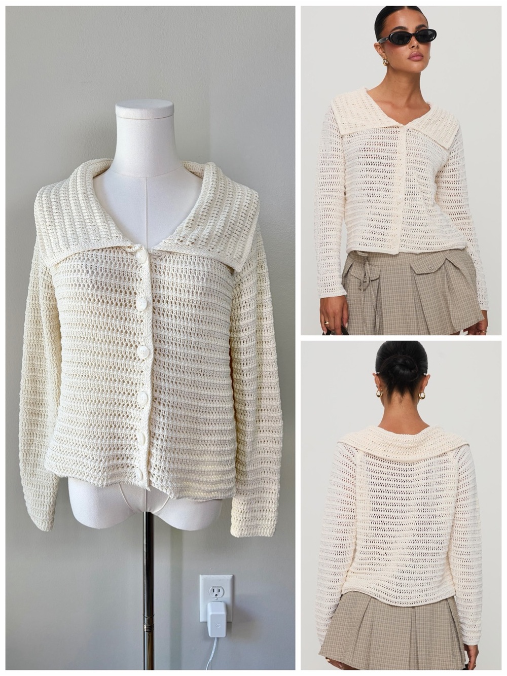 Princess Polly Tuscan Crochet Cardigan Sweater Size M/L
